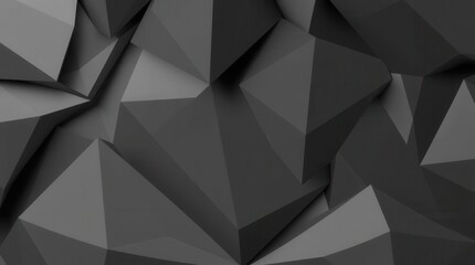 Obraz premium Abstract dark geometric background with triangular and polygonal shapes, creating a sharp, modern aesthetic.