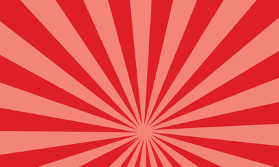 Fototapeta premium red and white sunburst abstract background. Funky ray elements with Classic vintage rays design., boom, comic. Cartoon pop art template summer banner background.
