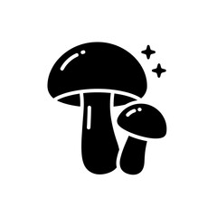 Mushroom Duo Icon: Two stylized mushrooms, the essence of simplicity, stand together as a symbol of nature, capturing its inherent beauty.