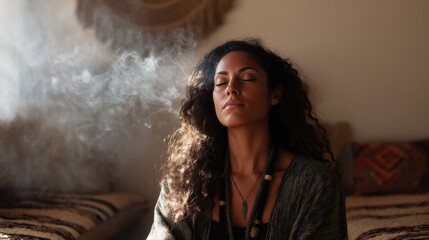 Contemplative woman portrait soft lighting peaceful mood introspection reflection soft browns grays whites