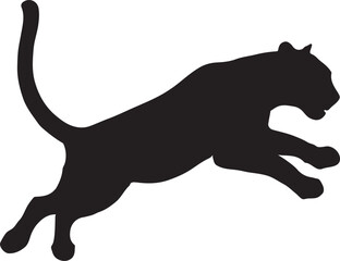 Jumping panther silhouette vector, tiger clipart, tiger icon. vector illustration