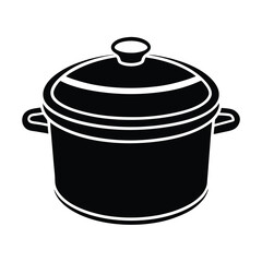 black vector icon large cooking vector art silhouette