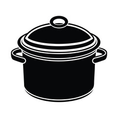 black vector icon large cooking vector art silhouette