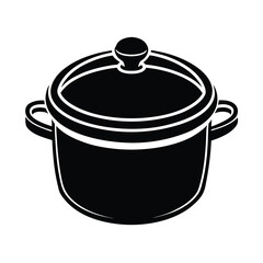 black vector icon large cooking vector art silhouette
