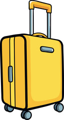 Cartoon Suitcase Vector Illustration &mdash; Cute Colorful Travel Luggage Clipart in Flat Style for Vacation, Kids, and Educational Design Projects