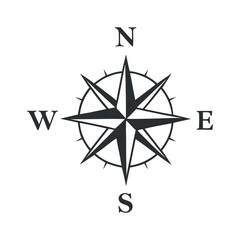 Black And White Compass Rose Vector Graphic Nautical Navigation Symbol Illustration Directional Guidance Orientation Exploration Travel Geography Cartography Precise Accurate Indicating