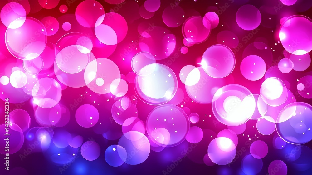 Fototapete pink and purple background with many small circles. the circles are of different sizes and colors. t