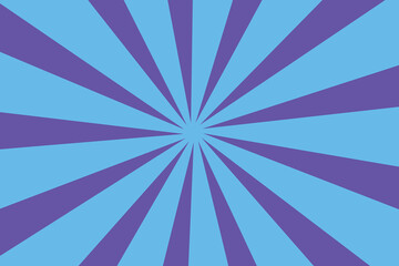 Blue sun ray vector background set. Sky blue radial beam sunrise or sunset light retro design illustration.