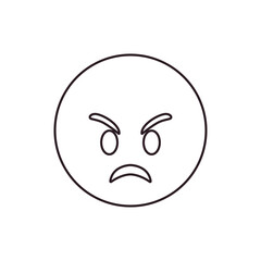 Angry face emoji vector illustration