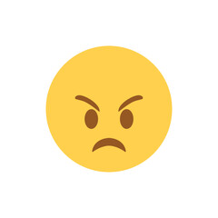 Angry face emoji vector illustration