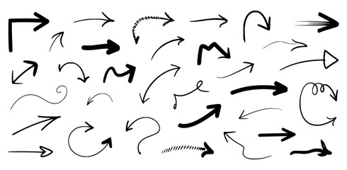 Hand Drawn Arrow Collection in Diverse Styles