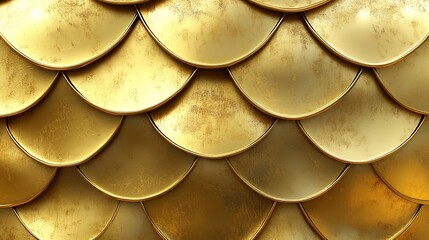 A golden scale - like texture pattern, emphasizing luxury, elegance, and metallic charm, suitable for upscale interior design, high - end product packaging, and premium branding visuals.