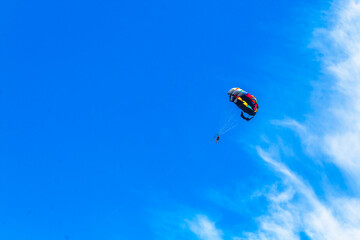 Man parachuting of colors in Puerto Vallarta, Jalisco