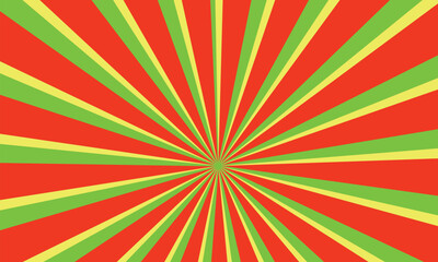 red and white sunburst abstract background. Funky ray elements with Classic vintage rays design., boom, comic. Cartoon pop art template summer banner background.