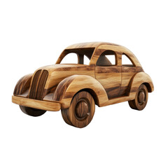 Classic Wooden Car Toys With Rounded Edges Isolated on a transparent background