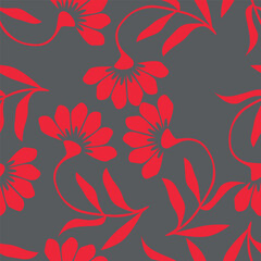 Elegant trendy vector ditsy floral seamless pattern design of beautiful abstract flowers and leaves. Foliage repeat texture background. Suitable for wallpaper, surface printing and textile