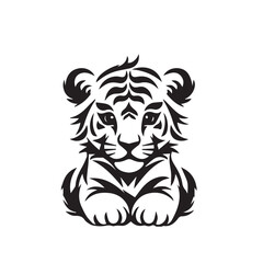 Professional Cat Vector Art Illustration, Black and White Outline Design