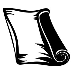 Vintage Scroll Icon Illustration for Ancient Document or Treasure Map Designs