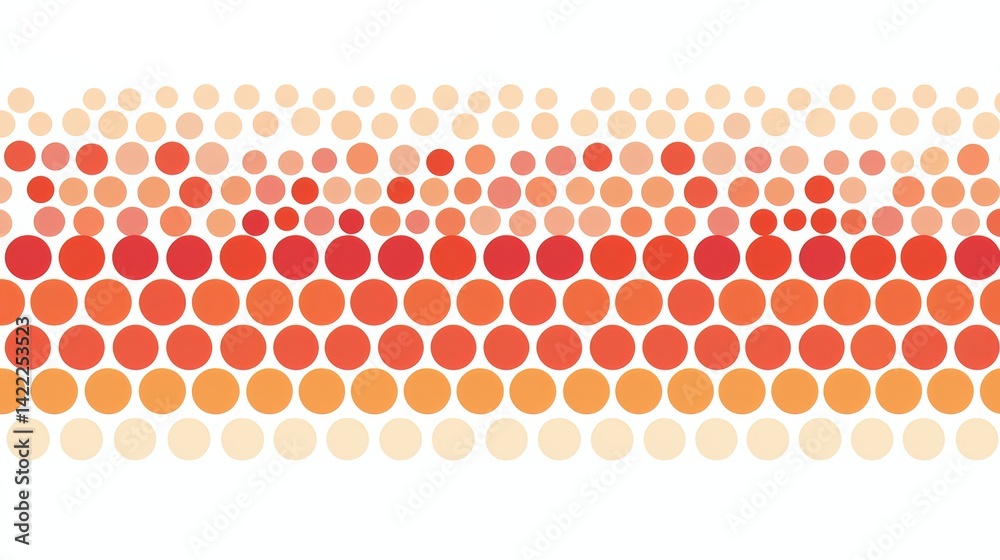 Leinwandbilder Row of orange and white circles. The circles are arranged in a line, with some overlapping and others not. The overall effect is a sense of movement and energy, as if the circles are in motion