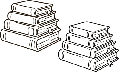 Stack of Books Coloring Page