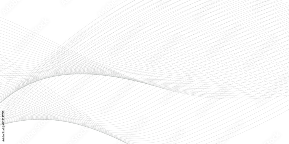 Wall mural vector wavy grey lines flowing smooth digital futuristic technology curve ocean black gradient color