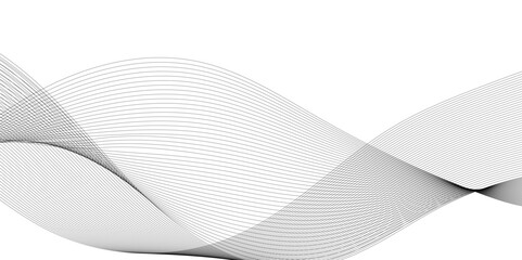 Fototapeta premium Wavy digital futuristic technology curve ocean lines on transparent background. Thin line wavy abstract vector background. Curve wave seamless pattern. Vector illustration.