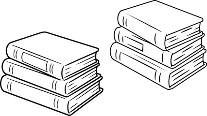Stack of Books Coloring Page