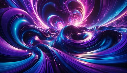 Obraz premium Radiant Geometric Cosmos Futuristic Abstract Light Symphony