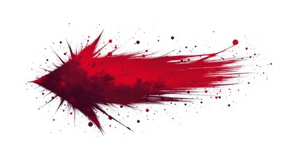 Dynamic red paint splash arrow illustration.