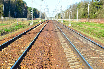 railway tracks go off into the distance