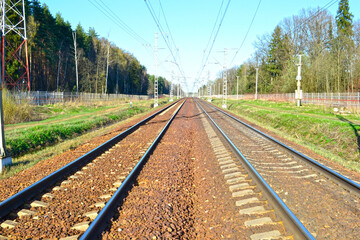 railway tracks go off into the distance