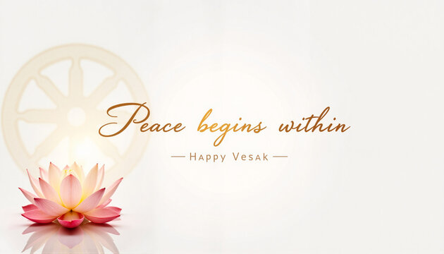 Peaceful lotus flower representing inner serenity for Vesak  