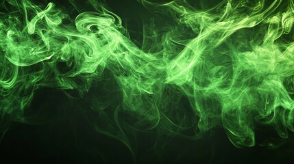 Obraz premium Dynamic green smoke effect studio digital art abstract close-up visual concept for creative projects