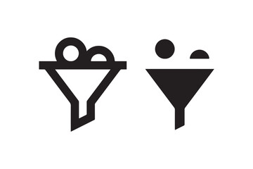 Data funnel icon with filter elements Vector