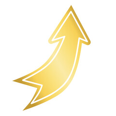 Gold Arrow Icon, Golden Arrow, Direction, Pointer