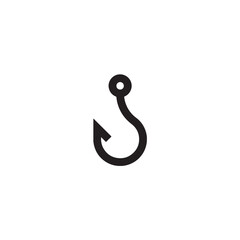 Minimalist fishing hook icon design vector