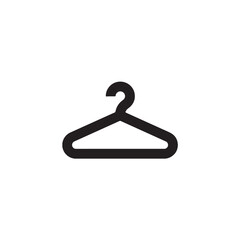 Simple clothes hanger icon silhouette Vector