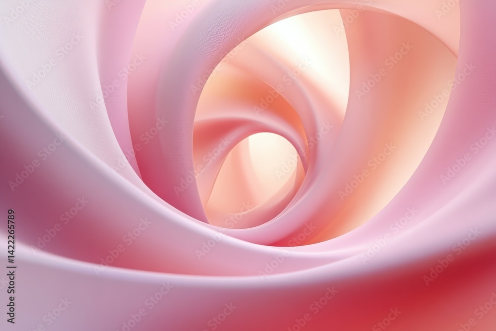 Fototapete Pulling twisting ripple element on a soft light backdrop