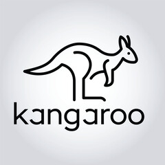 Minimal Black Kangaroo Vector Logo – Stylish Line Art Emblem for Eco Brands, Wildlife Organizations, and Natural Product Companies
