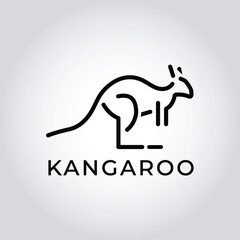 Modern Kangaroo Logo Vector – Minimal Black Line Art Symbol, Perfect for Australian Brands, Nature Startups, and Ethical Products
