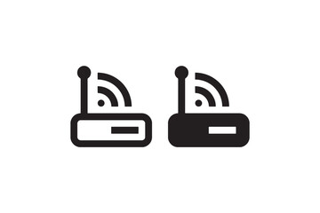 Obraz premium Wi-Fi router icon in outline and solid style Vector