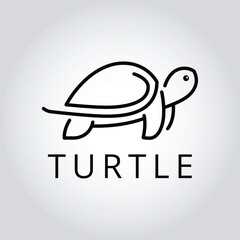 Black Turtle Vector Logo – Minimalist Sea Turtle Line Art Emblem, Modern Animal Icon for Eco Brands, Ocean-Inspired Design for Logos & Labels