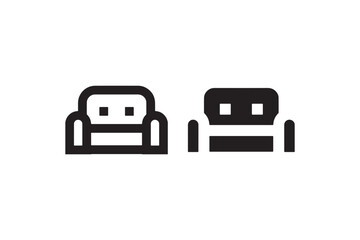 Sofa icon in outline and filled style Vector
