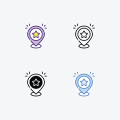 Star  icons set in different style vector stock illustration