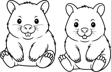 Fototapeta premium Cute Wombat Line