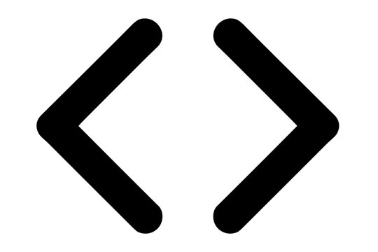 Minimal code brackets icon representing developer tag syntax or code block - concept of development programming HTML script interface coding UI