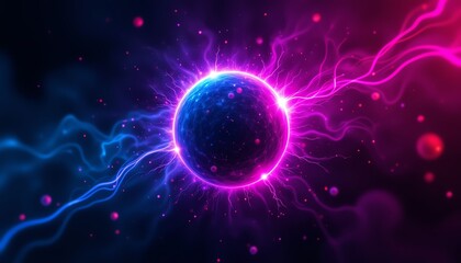 Abstract representation of energy and particles.