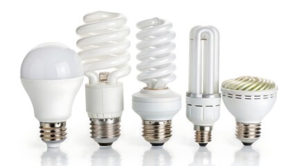 Illumination Evolution: An array of energy-efficient light bulbs stand proudly in a row. Capturing the brilliance of innovation and the promise of a brighter future.