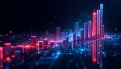 Fototapeta premium Futuristic data visualization with neon colors.