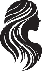 Silhouette of Woman with Hair Flowing in Wave Patterns